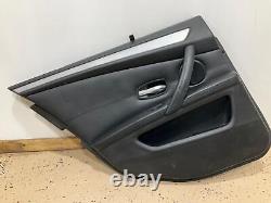 06-10 BMW E60 M5 Left Rear Interior Door Panel (Black Leather) Aluminum Trim