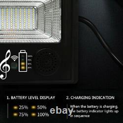 100/200W Solar Panel bluetooth Music Flood Light Outdoor Wall Lamp + Dual Remote
