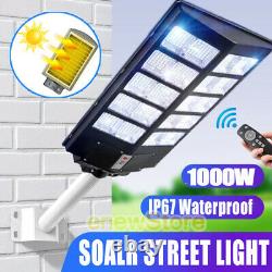 1000W Dusk to Dawn Solar Commercial Street LED Lights with Solar Charging Panel+RC
