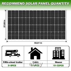 100W 200W 300W 12V Monocrystalline Solar Panel Home Charging Camp Power Caravan