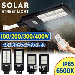 100W-400W LED Solar Panel Street Light PIR Motion Sensor Wall Lamp + Remote Home