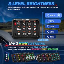12 Gang RGB Switch Panel ON/OFF LED Light Bar Electronic Relay System Marine Boa