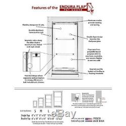 12 in. X 23 in. Pet Door Single Flap/Panel with Black Aluminum Frame, Extra Large