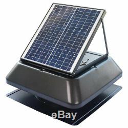 14'' Solar Panel Powered Exhaust Fan Wall Roof Mount Garage Shop Wall Roof
