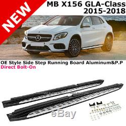15-18 MB X156 GLA-Class SUV Aluminum Running Board Side Steps Rail Nerf Bars L+R