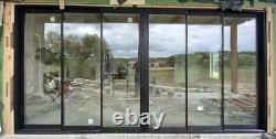 16' x 8' 198 wide x 96 high, 6 Panel Black Aluminum Sliding Patio Doors