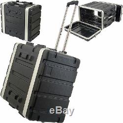 19 6U ABS Equipment Flight Case Trolley Mixer/Patch Panel Rack Storage Handle