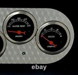 1953 1954 Chevy Car 5 Gauge Dash Panel Engine Turned Insert Programmable Black