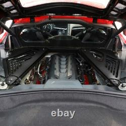 1Pair Engine Bay Panel Cover Black Aluminium for Chevy Corvette C8 2020-2021