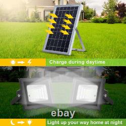 2 Light Units Solar Flood Lights with Larger Panel Dusk to Dawn F Outdoor Indoor