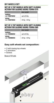 2 panel sliding bypass hardware system for doors with Tracks & Rollers Kit