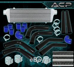 27.5 X 2.7 X 7 Aluminum Intercooler +64MM Piping Kit Black Upgrade +Couplers