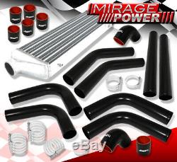 27X7X2.5 Turbo Charger Aluminum Intercooler +Light Weight Blk Piping Pipe Kit