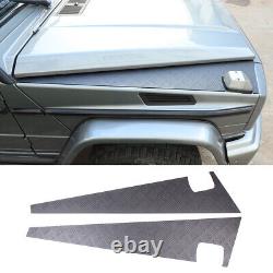 2X Black Aluminum Hood Wing Top Protectors Pair Fits For Benz G-Class 2004-2018