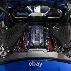 2X Engine Cover For Corvette C8 2020-2023 Aluminium Black Engine Bay Panel Cover