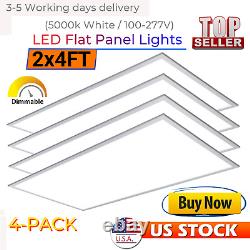 2X4FT LED Flat Panel Light 75 Watts 5000K Dimmable Drop Office Light, 100-277VAC