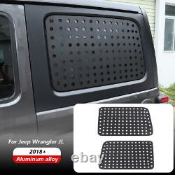 2pcs Rear Window Glass Panel Cover Trim Decor for Jeep Wrangler JL 18+ 4Dr Black
