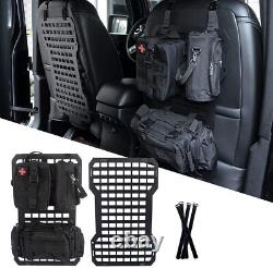 2pcs Tactical Rigid Aluminum Molle Panel Seat Cover with 3 Storage Pouches