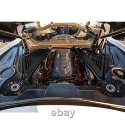 2x Engine Cover For Corvette C8 2020-2023 Black Aluminium Engine Bay Cover Panel