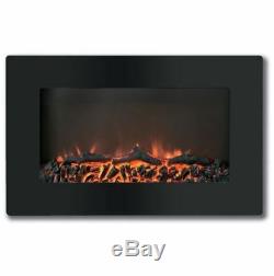 30 In. Wall-Mount Electric Fireplace with Flat-Panel and Logs