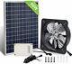 3000CFM Solar Attic Fan +38Wh/12V Lithium Battery w 50W Solar Panel Starter Kit