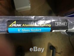 (4 Pack) Peak Aluminum Railing 6' black / glass panel gasket