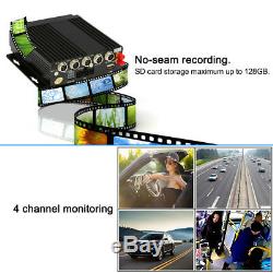 4CH AHD Car Bus Mobile DVR SD 3G Wireless GPS Realtime Video Recorder+4 Cameras
