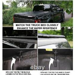 5.5' Hard Quad-Fold Truck Bed For 07-20 Toyota Tundra Crewmax Cab Tonneau Cover