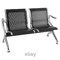 5 Seater Waiting Room Chair Mesh Panel Office Bank Guest Reception Chair Beach