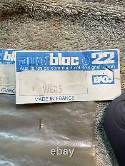 50 22mm Push Button Operator Switch Legend Label Plate Black Auxibloc WE05 Baco
