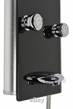 52 Aluminum Black Tempered Glass Hot Water Shower Panel Column LCD Display