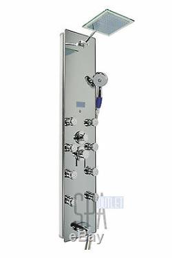 52 Silver Aluminum Hot Water Bath Rainfall Shower Panel Column Tower Heating