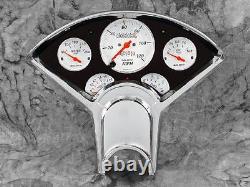 55-56 Chevy Anodized Aluminum Dash Panel with Auto Meter Arctic White Gauges