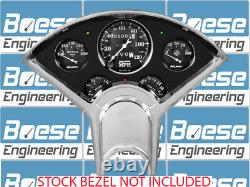 55-56 Chevy Anodized Aluminum Dash Panel with Auto Meter Old Tyme Black Gauges