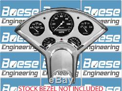 55-56 Chevy Billet Aluminum Dash Panel Insert with Auto Meter Old Tyme Black GPS