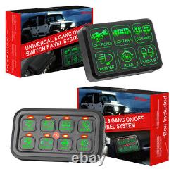 6/8 Gang Switch Panel ON-OFF LED Light Bar Electronic Relay System Boat Marine