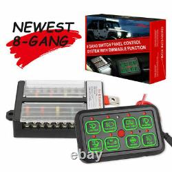 6/8Gang Switch Panel Relay Circuit Control System For LED Light Bar Pods 12V Car