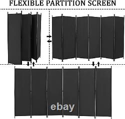 6-Panel Outdoor/Indoor Room Divider, Privacy Furniture Indoor Bedroom (Black)