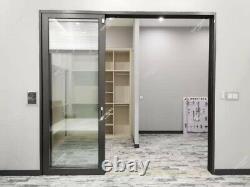 75 Aluminum Sliding Patio Door 3 Panels 144 x 80 black