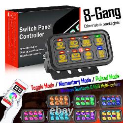 8 GANG RGB Switch Panel Wireless Bluetooth LED LIGHT BAR Circuit Control System