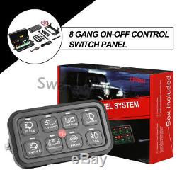 8 Gang Car Boat Control Switch Panel Electronic Relay System + Mount Bracket USA