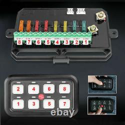 8 Gang Switch Panel Electronic Relay System Boat Marine car+4''Driving Light Pod