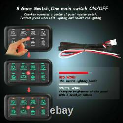 8 Gang Switch Panel On-Off LED Car Switch Panel Circuit Control Relay System Box