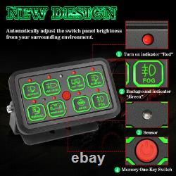 8 Gang Switch Panel On-Off LED Light Circuit Control For LED Work Light Bar CAR