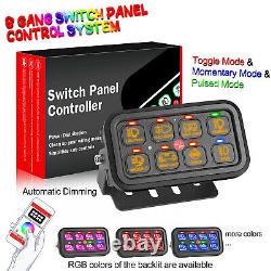 8 Gang Switch Panel RGB Wireless Bluetooth 1440W LED Light Bar Electronic System