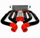 8 Pcs 2.5 Red Coupler Black Aluminum Piping Kit With 28 X 7 Fmic Intercooler