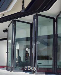 96 W x 96 H 3 Panel High Quality Tempered Glass and Aluminum Bifold Door