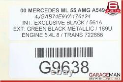 98-01 Mercedes W163 ML320 ML55 AMG Front Left Driver Side Fender Panel Green