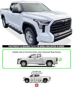 APS Running Boards 6-inch Matte Black Fit 22-24 Toyota Tundra Double Cab