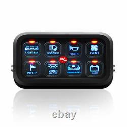 AUXBEAM LED Work Light 8 Gang Switch Control Relay System Blue Backlit Panel Set